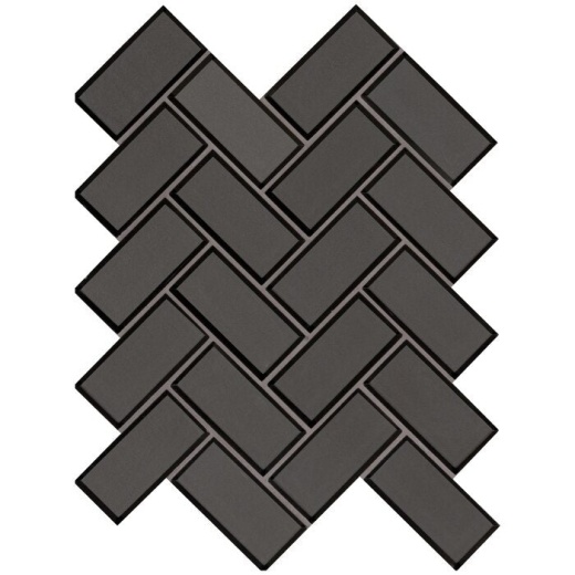 Metallic Glass Mosaic - 2" X 4" Beveled Herringbone - Glossy, Per Pack: 10.6 Sqft