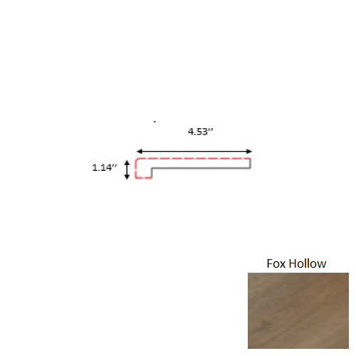 Aquaproof Fox Hollow Laminate Wood Moulding / Trim - 94.5" Square Flush Stair Nose - Embossed, Per Pack: 5 Pcs