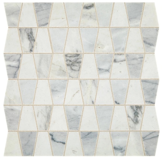 Sublimity Cirrus Storm Marble Mosaic - Trapezoid - Honed, Per Pack: 8.8