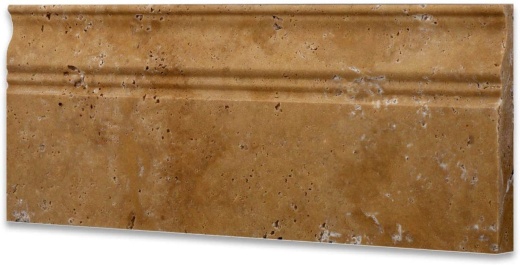 Golden Sienna Travertine Baseboard - 5" x 12" - Unfilled & Honed