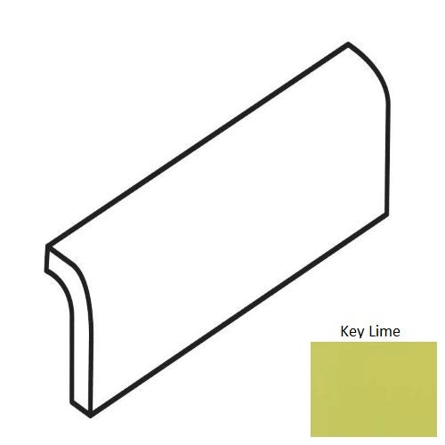 Color Wheel Classic Key Lime Ceramic Wall Trim - 2" X 6" Radius Bullnose