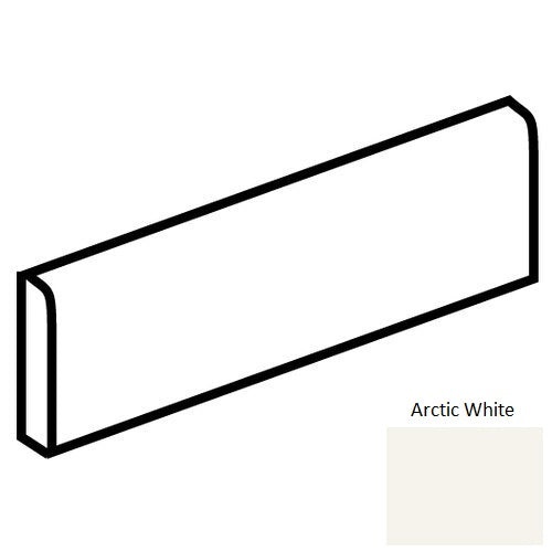 Color Wheel Linear Arctic White Ceramic Wall Trim - 4 1/4" X 12 7/8" Bullnose
