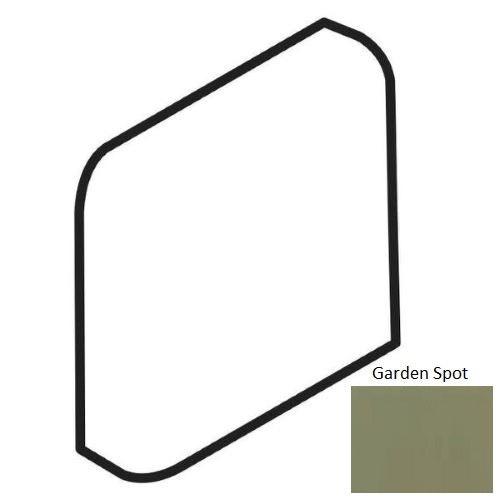 Color Wheel Classic Garden Spot Ceramic Wall Trim - 2" X 2" Radius Bullnose Corner - Semi Gloss