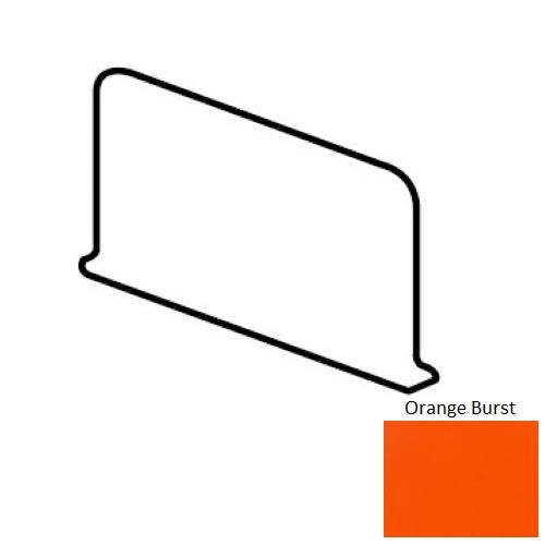 Color Wheel Classic Orange Burst Ceramic Wall Trim - 4 1/4" X 6" Sanitary Cove Base Corner Left - Semi Gloss, Per Pack: 5 Pcs