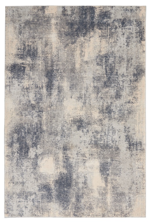 Rustic Textures Rus02 Blue / Ivory Polypropylene Rustic Area Rug - 6 Ft ...