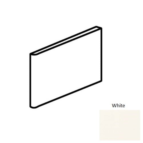 Color Wheel Classic White Ceramic Wall Trim - 3" X 6" Bullnose 3" Side - Semi Gloss