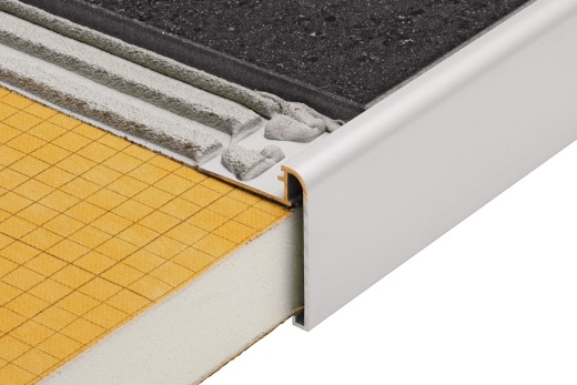Rondec Step Metal Tile Edging Trim - Satin Copper Anodized Aluminum
