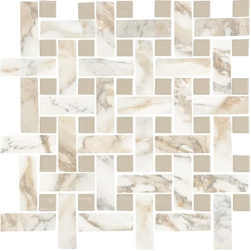 Divinium Nova Ceramic Mosaic - 1" X 3" Basket Weave - Matte, Per Pack: 10 Sqft