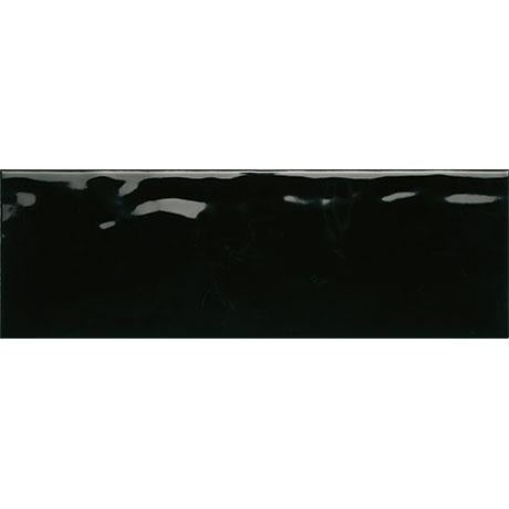 Middleton Square Black Bean Ceramic Tile - Glossy - 4" X 12", Per Pack: 10.64 Sqft