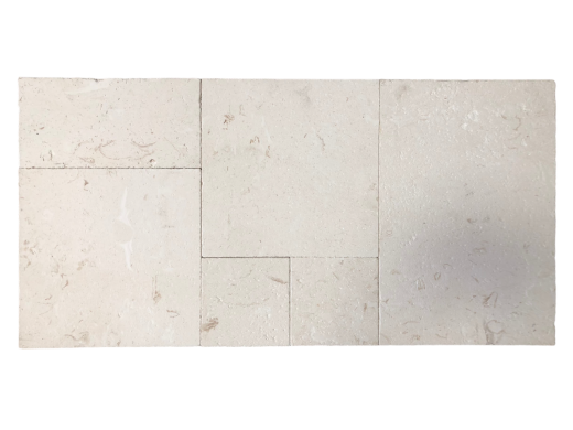 Cardinal Beige Limestone Paver Versailles Pattern - Tumbled - Various Sizes, Per Pack: 8 Sqft