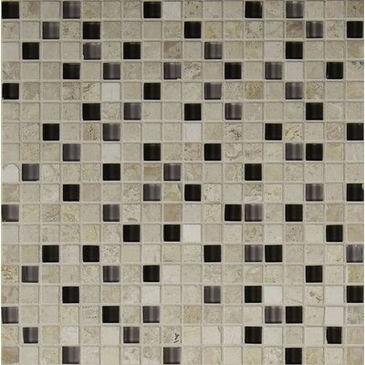 Crystalized Cafe Noce Glass & Stone Mosaic - 5/8" X 5/8" - Polished
