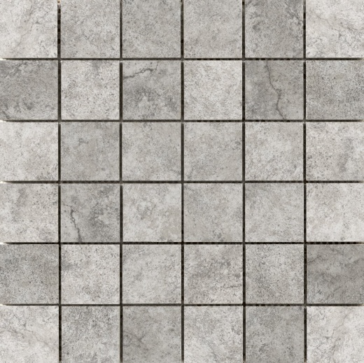Toledo Silver Ceramic Mosaic - 2" X 2" - Matte, Per Pack: 8.36 Sqft