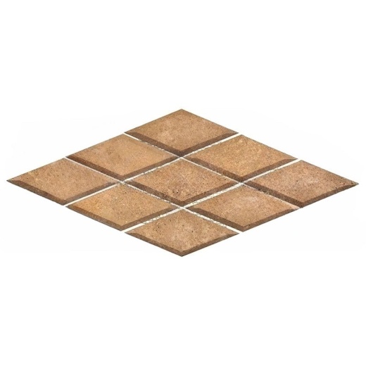 Noche Travertine Mosaic - 3" x 6" Beveled Diamond - Unfilled & Honed