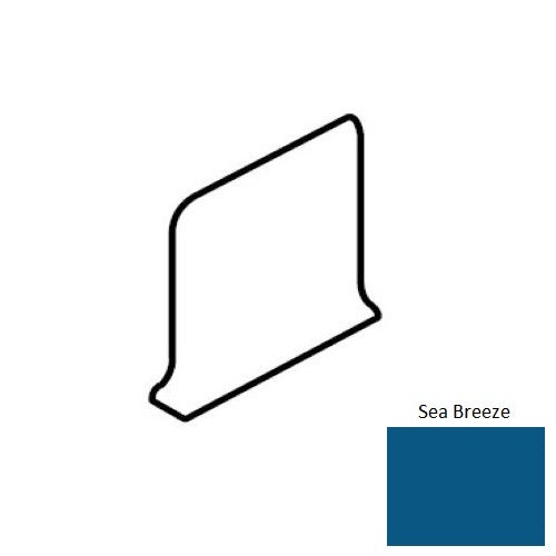 Color Wheel Classic Sea Breeze Ceramic Wall Trim - 6" X 6" Sanitary Cove Base Corner Right - Semi Gloss, Per Pack: 5 Pcs