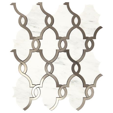 Castellina White & Steel Mixed Mosaic - Basilica - Polished, Per Pack: 11