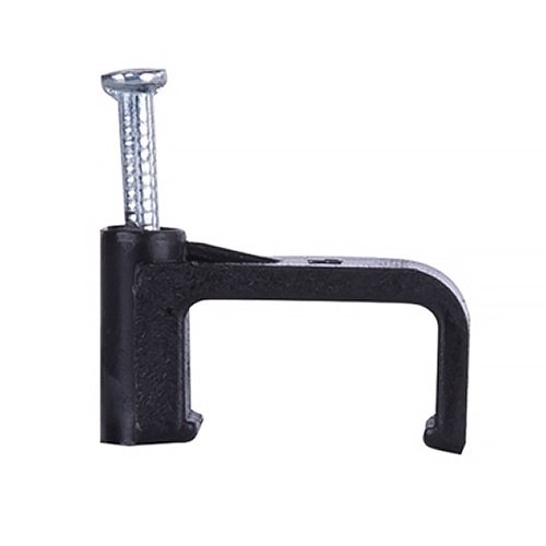 Dual Cement Cable Clip Black - Qty 100
