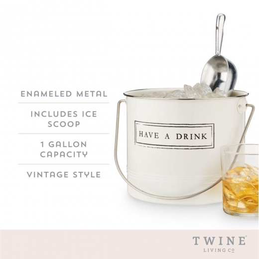 "Have A Drink" Ice Bucket And Scoop By Twine - Elevate Your Outdoor Entertaining Game