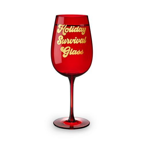 Holiday Survival Glass Full Bottle Wine Glass By Blush