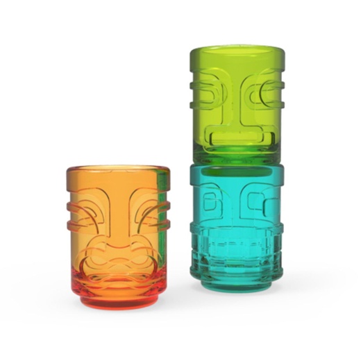 Tiki Trio Shot Glasses, Set Of 3 By Truezoo