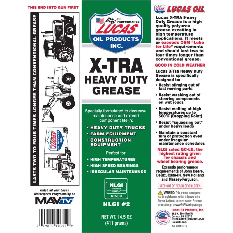 Lucas Oil X-Tra Heavy Duty Grease – 14.5 Ounce Tube