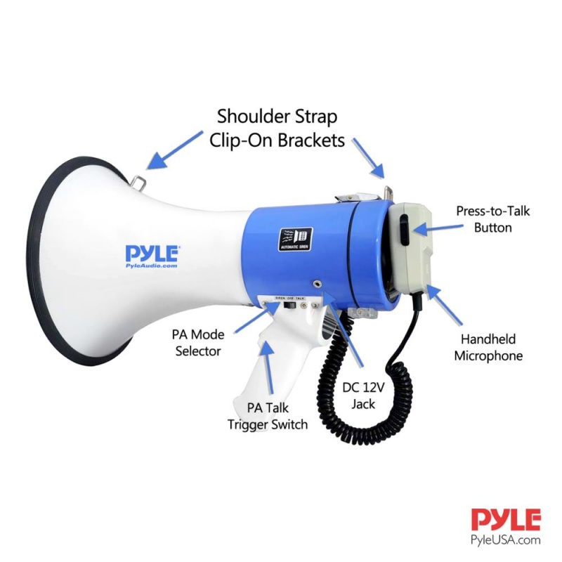 Pyle Pro 50 Watt Megaphone With Siren