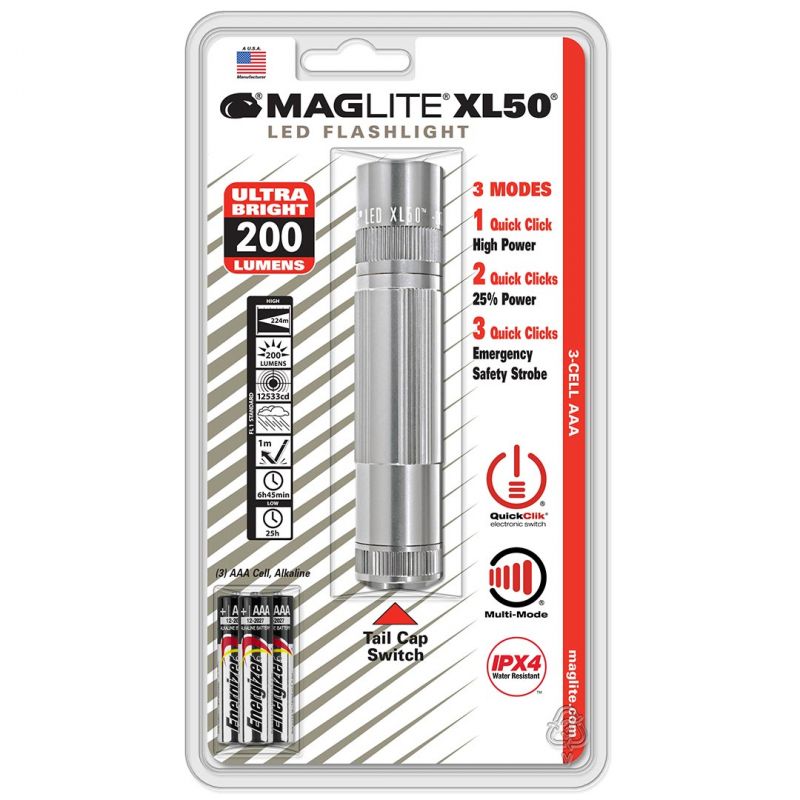 Maglite Led 3-Cell Aaa Flashlight, Silver
