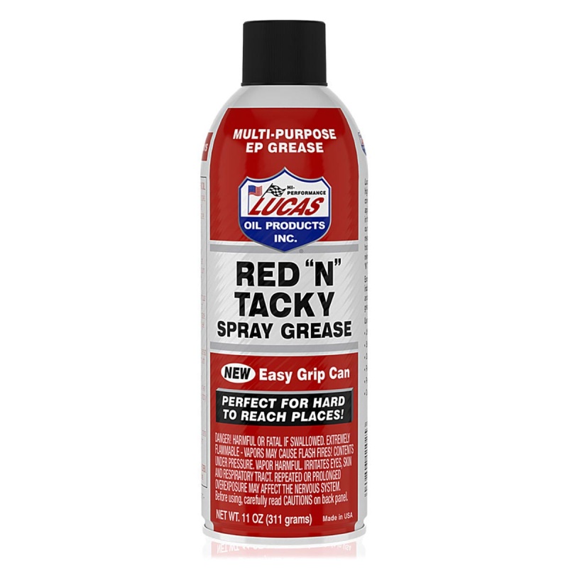 Lucas Oil Red “N” Tacky Grease – Easy Grip Aerosol Spray 11Oz