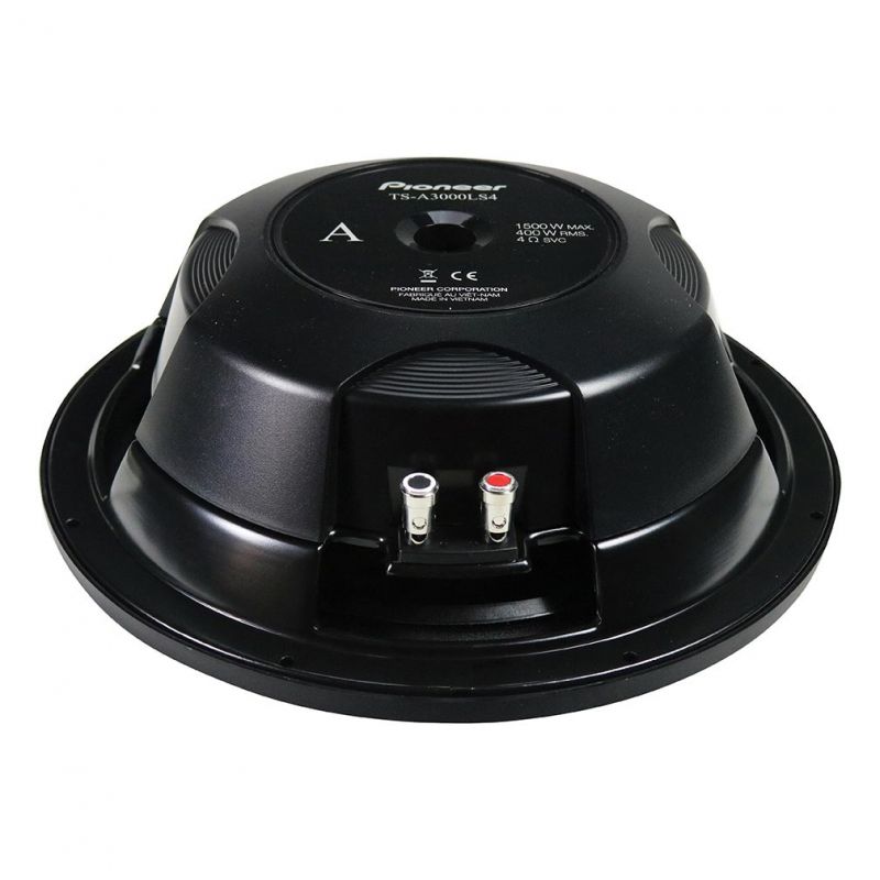 Pioneer 12″ Shallow Woofer, 400W Rms/1500W Max, Single 4 Ohm Voice Coil