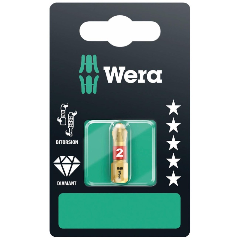 Wera Diamond Coated Phillips Bit – PH# 2 x 25mm