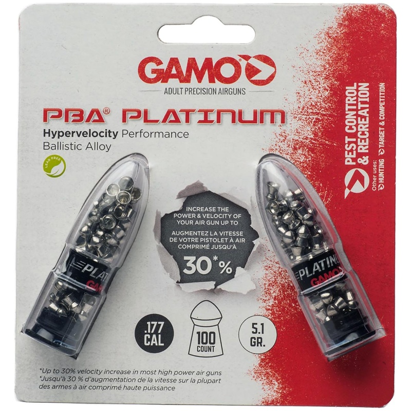 Gamo .177Cal Domed Pba Platinum Air Gun Pellets – 5.1 Grain (100 Count)