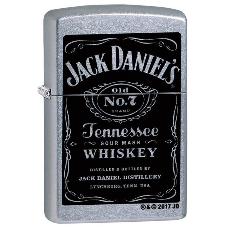 Zippo Windproof Lighter Jack Daniel’S Label, Street Chrome Finish