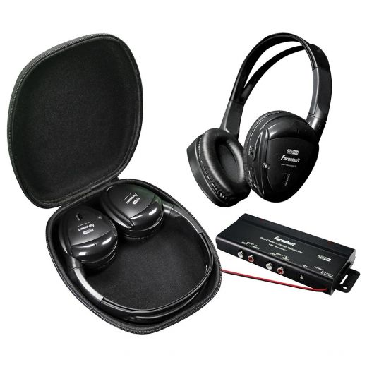 Power Acoustik Wireless RF 900Mhz Headphones (Pair) – Dual Channel and FM Transmitter