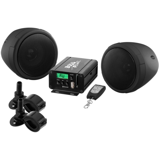 Boss Audio Motorcycle/UTV 3″ Speaker and Amplifier System with Bluetooth, 600 Watts