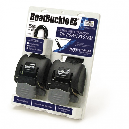 Boatbuckle Retractable Transom Tie-Down – 2″ Web (Pair)