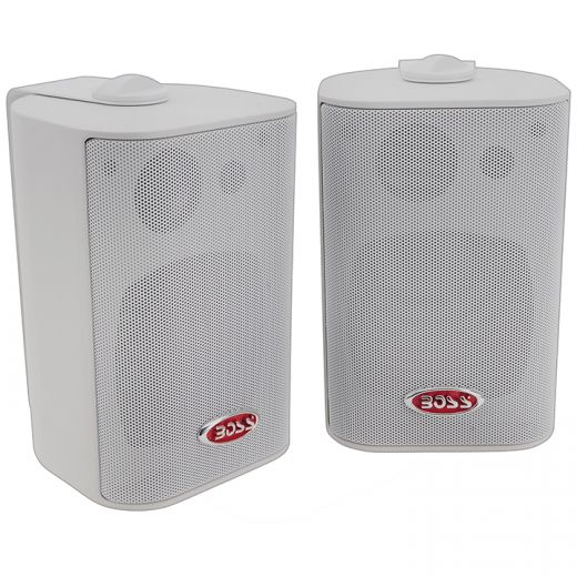 Boss Audio Marine 3-Way Box Speakers With 4” Woofer (White)