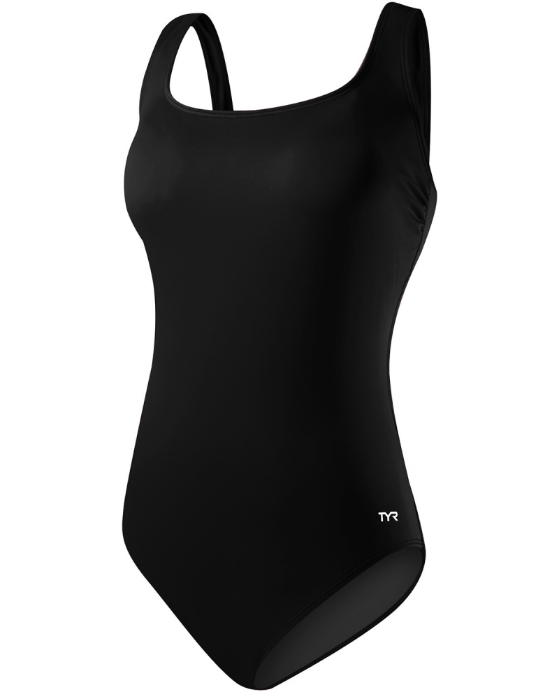 Women's Plus Size Solid Scoop Neck Controlfit Swimsuit
