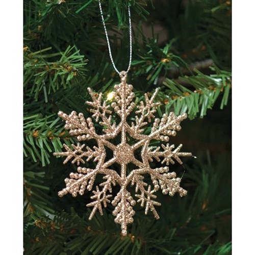 Silver Glitter Snowflake Christmas Decorations