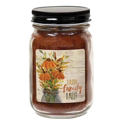 Faith Family Fall Pint Jar Candle, Pumpkin Spice