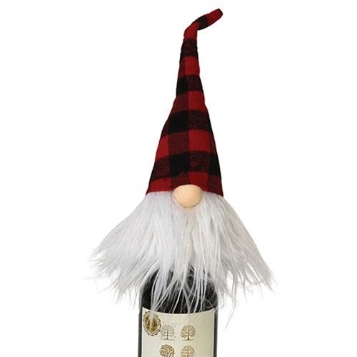 *Red & Black Plaid Gnome Bottle Topper