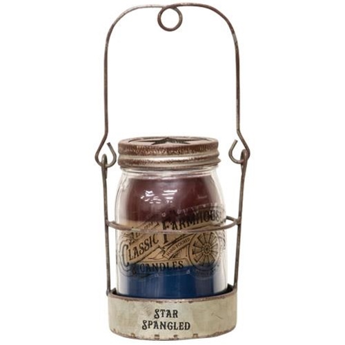Star Spangled 3 Layer Jar Candle W/Tin Holder, 14Oz