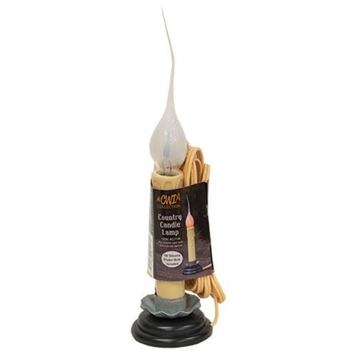 Antiqued Electric Flicker Candle Lamp - 5"