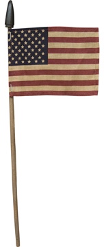 Primitive American Flag On Stick - A Unique Patriotic Decor Piece