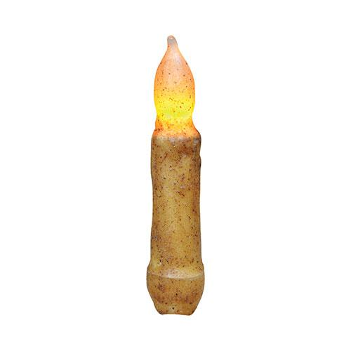 4" Burnt Ivory LED Taper Candle