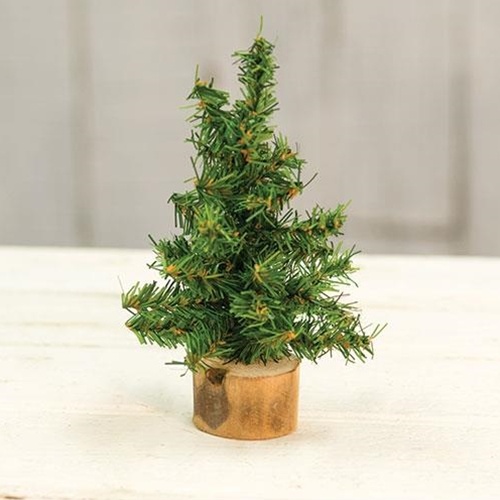 Mini Tree With Wood Base, 6"