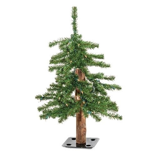 Pre-Lit Alpine Tree, 2Ft - Compact Artificial Christmas Tree