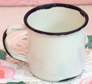 Enamelware Mug, 2-1/2" - Unique Distressed Finish