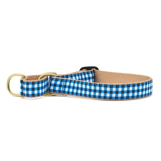 Navy Gingham Martingale Collar