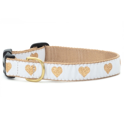White Heart Of Gold Dog Collar