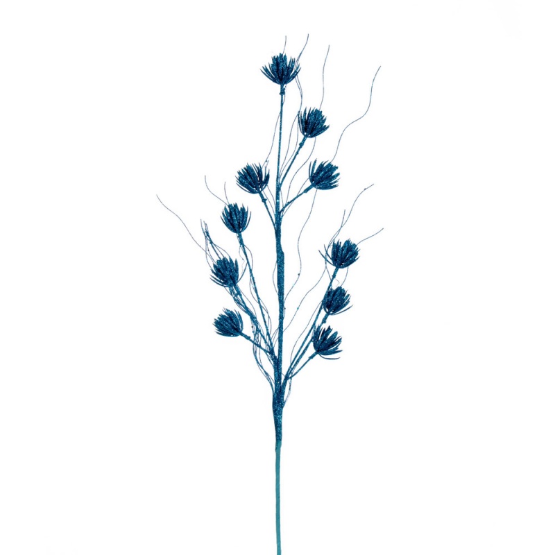 30" Turquoise Mini Flower Gltr Spry 6/Bg