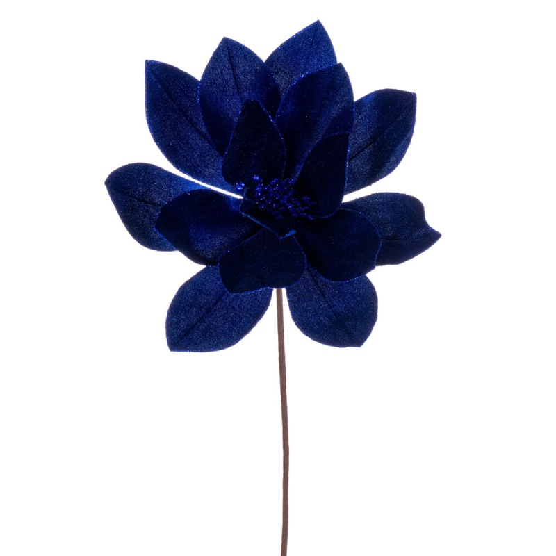 22" Blue Velvet Sheen Glit Poinsettia 4b